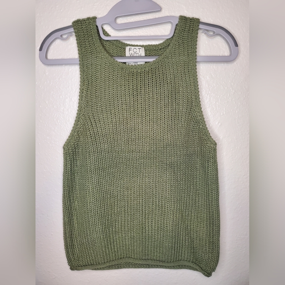 FCT Green Knit Tank Top Size L
